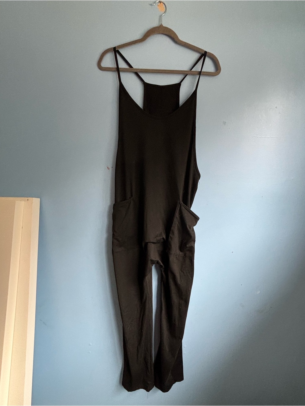 Amazon Women's Black Strappy Jumpsuit with Pockets